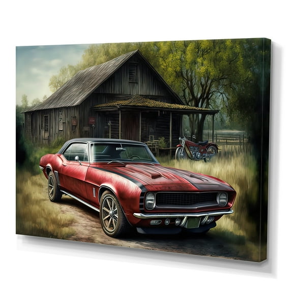 Designart Camero In Barn IV Canvas Wall Art