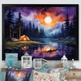 thumbnail image 1 of Designart "Camping Escape under the Northern Lights II" Landscapes Framed Wall Art Decor - Country Blue Camping Travel Bedroom Framed Canvas Wall Art, 1 of 6