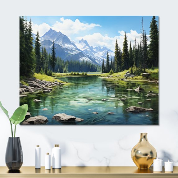 Designart "Canada Banff Euphony I" Landscapes Metal Wall Art Prints