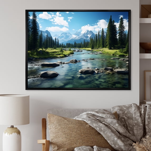 Designart "Canada Banff Euphony II" Landscapes Floater Framed Canvas Art Print