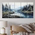 thumbnail image 1 of Designart "Canada Calm Lake" Landscapes Metal Wall Decor Set, 1 of 5