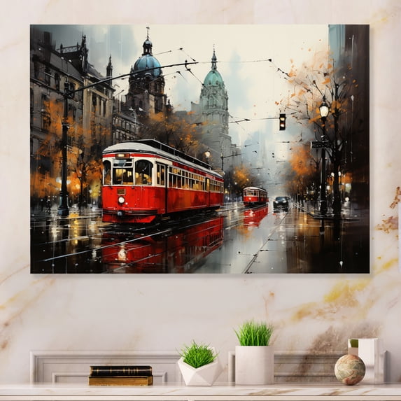 Designart "Canada City Reflections III" Cityscapes Metal Art Living Room