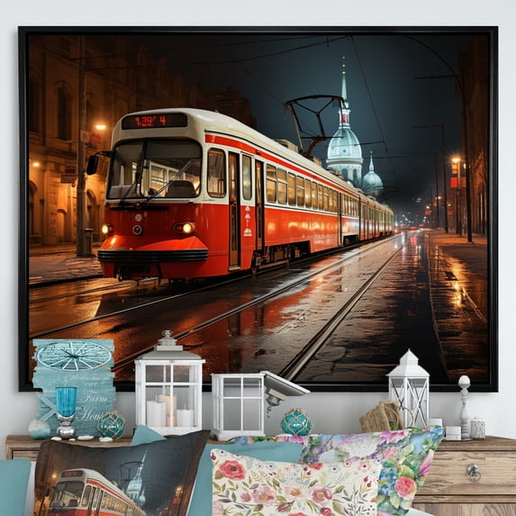 Designart "Canada Cityscape gracefulness II" Transportation Floater Framed Canvas Print