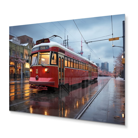 Designart "Canada Cityscape gracefulness III" Transportation Metal Art Living Room
