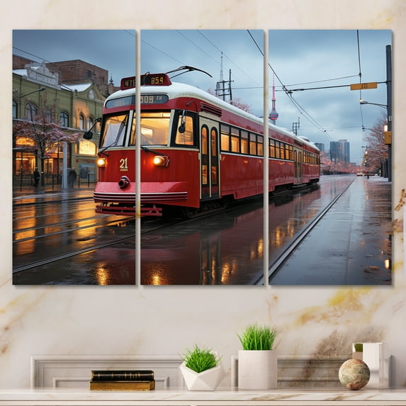 Designart "Canada Cityscape gracefulness III" Transportation Metal Art Print Set