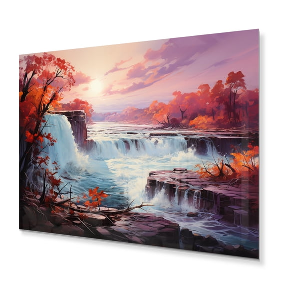 Designart "Canada Falls Of painting I" Canada Metal Wall Art