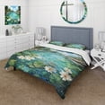 thumbnail image 1 of Designart "Canada Lakeside Calm I" Floral Bedding Covert Set - Canada Green Landscapes Bed Set With 1 Sham, 1 of 6