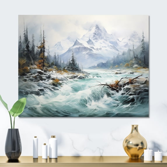 Designart "Canada Misty Mountain III" Landscapes Metal Wall Decor