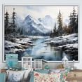 thumbnail image 1 of Designart "Canada Misty Mountain IV" Winter Landscape Floater Framed Canvas Print, 1 of 7