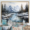 thumbnail image 1 of Designart "Canada Misty Mountain IV" Winter Landscape Floater Framed Canvas Print, 1 of 7
