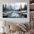 thumbnail image 1 of Designart "Canada Misty Mountain IV" Winter Landscape Metal Wall Decor Set, 1 of 5