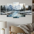 thumbnail image 1 of Designart "Canada Misty Mountain IV" Winter Landscape Metal Wall Decor Set, 1 of 5