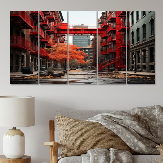 Designart "Canada Montreal harmonies I" Cityscapes Metal Wall Art Set