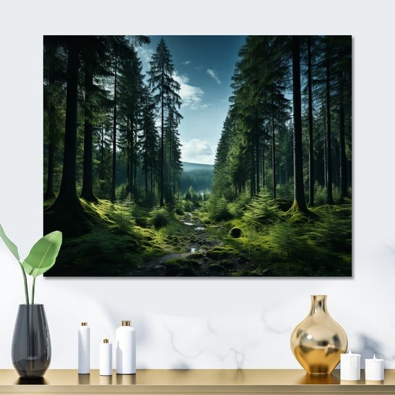 Designart "Canada Pines I" Landscapes Metal Wall Art