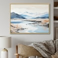 thumbnail image 1 of Designart "Canadian River Mountain Minimalism I" River Mountain Floater Framed Canvas Wall Art, 1 of 5