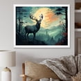 thumbnail image 1 of Designart "Canadian Sunset Landscape Deer III" Animals Framed Wall Art Decor - Modern Farmhouse Brown Deer Landscape Entryway Framed Wall Art, 1 of 6