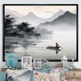 thumbnail image 1 of Designart "Canoe Boat Asian beauty I" Asian Art Floater Framed Canvas Print, 1 of 7