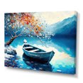 thumbnail image 1 of Designart Canoe On Lake In Winter Canvas Wall Art, 1 of 5