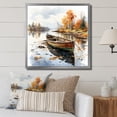 thumbnail image 1 of Designart "Canoe by the Lake in Autumn Tranquility I" Transportation Framed Wall Art Decor - Modern Orange Boat Fishing Entryway Framed Wall Art, 1 of 6