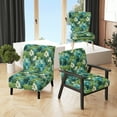 thumbnail image 1 of Designart "Canopy Of Azure And Green In The Tropics III" Blue Azure Upholstered Accent Chair - Tropical Arm Chair For Bedroom, 1 of 5
