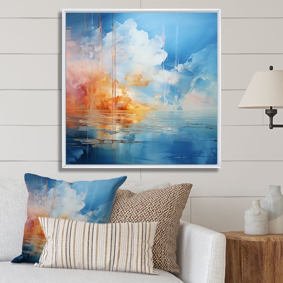 Designart "Canvas of the Skies Cloudy Artistry I" Landscapes Floater Framed Canvas Print