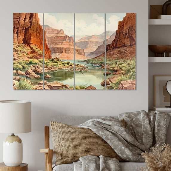 Designart "Canyon Landscape Earth s Grandeur" Canyon Metal Wall Decor Set