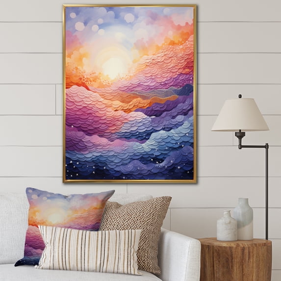Designart "Canyon Landscape Painting I" Landscape & Nature Floater Framed Canvas Art Print
