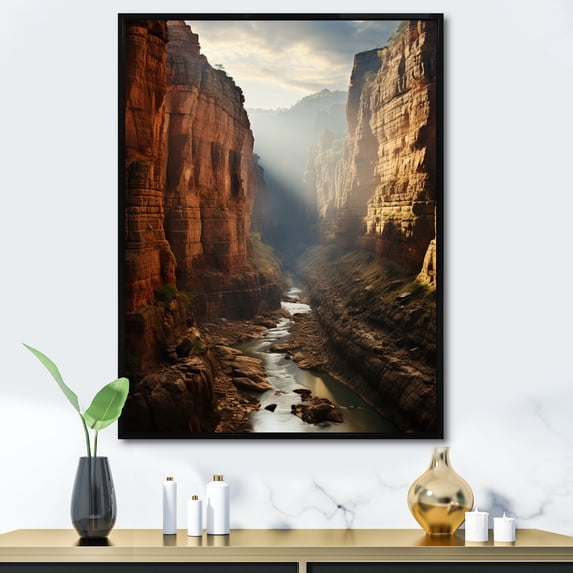 Designart "Canyon Photography Eternal Beauty I" Landscape & Nature Floater Framed Wall Decor