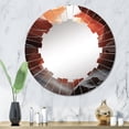 thumbnail image 1 of Designart "Canyon Pronghorn Gusts" Landscapes Round Wall Mirror - Traditional Oval Printed Decorative Oversized Mirror - Multiple Color Options, 1 of 4