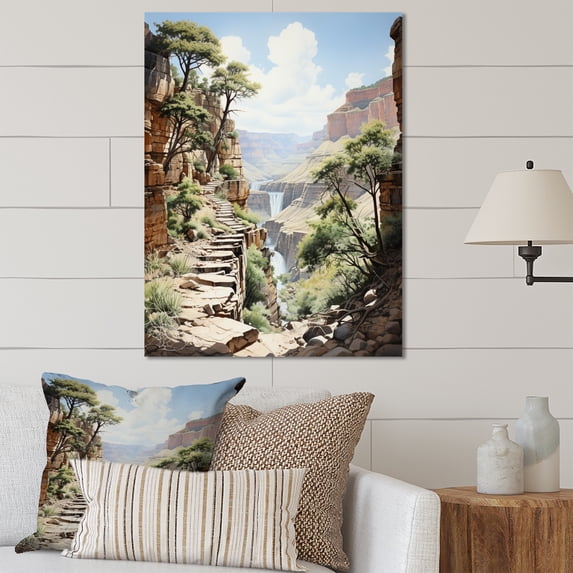 Designart "Canyon Serenading Forms Landscape I" Floral Metal Wall Art