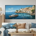 thumbnail image 1 of Designart "Capri, Italy Mediterranean Blue Village III" Extra Large Landscapes Framed Wall Art - Global Blue Landscape Italy Entryway Framed Wall Art, 1 of 6