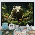 thumbnail image 1 of Designart "Capricious Grizzly Bears In Woods I" Animals Bear Picture Framed Canvas Prints, 1 of 5