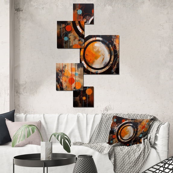 Designart "Captivating Abstract Forms II" Abstract Living Room Set