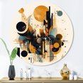 thumbnail image 1 of Designart "Captivating Abstractions Gold and Black I" Minimalism Round Metal Art, 1 of 1