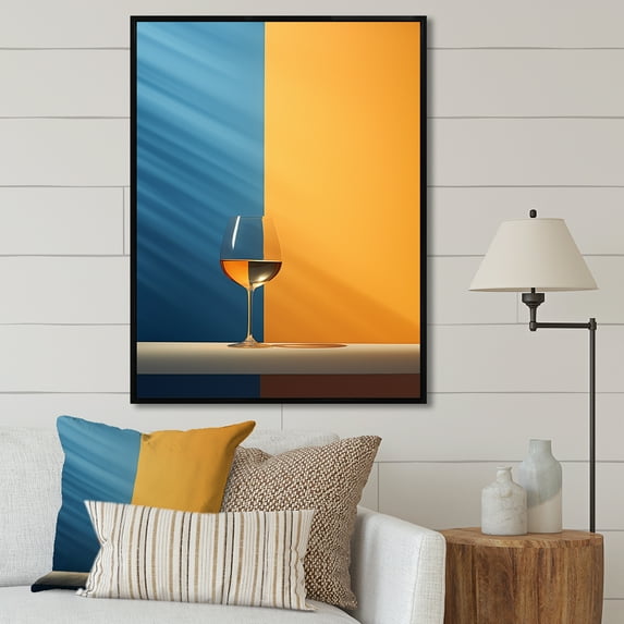Designart "Captivating Aperitifs" Wine Floater Framed Canvas Art Print