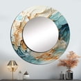 thumbnail image 1 of Designart "Captivating Blue Storm Art" Storms Round Mirror Wall Decor Traditional - Large Blue Round Bathroom Mirror - Round Mirror - 36" x 36", 1 of 6