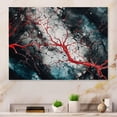 thumbnail image 1 of Designart "Captivating Liquid Ink Blue and Red II" Modern Geometric Metal Art Print, 1 of 5
