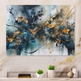 thumbnail image 1 of Designart "Captivating Liquid Ink in Blue and Gold" Abstract Marble Metal Wall Art Prints, 1 of 5