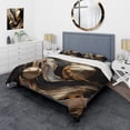 thumbnail image 1 of Designart "Captivating Marble Gold and Black I" Abstract Marble Bedding Covert Set - Modern Gold Abstract Bed Set With 2 Shams, 1 of 6