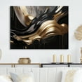 thumbnail image 1 of Designart "Captivating Marble Gold and Black II" Abstract Marble Metal Wall Art, 1 of 5