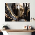 thumbnail image 1 of Designart "Captivating Marble Gold and Black III" Abstract Marble Metal Art Print, 1 of 4