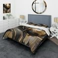thumbnail image 1 of Designart "Captivating Marble Gold and Black IV" Abstract Marble Bedding Covert Set - Modern Gold Abstract Bed Set With 1 Sham, 1 of 6