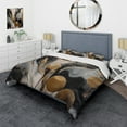 thumbnail image 1 of Designart "Captivating Marble in Grey and Gold" Abstract Marble Bedding Covert Set - Modern Grey Abstract Bed Set With 2 Shams, 1 of 6