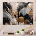 thumbnail image 1 of Designart "Captivating Marble in Grey and Gold" Abstract Marble Metal Wall Decor, 1 of 5