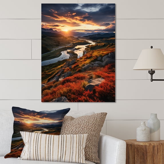 Designart "Capturing Country Charm in Washington" Landscapes Metal Art Living Room