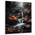 thumbnail image 1 of Designart "Capturing Harmony in the Motion of a Waterfall" Landscapes Metal Art Living Room, 1 of 5