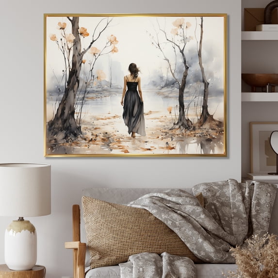 Designart "Capturing the Ephemeral Woman in Japan" People Floater Framed Wall Decor