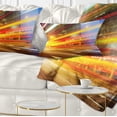 thumbnail image 1 of Designart Car Light Trails in Hong Kong - Cityscape Photo Throw Pillow - 12x20, 1 of 5