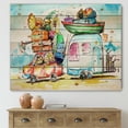 thumbnail image 1 of Designart 'Caravans With Family Travel' Farmhouse Print on Natural Pine Wood, 1 of 5