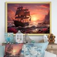 Designart "Caribbean Hideout Pirate Cove I" People Framed Wall Art